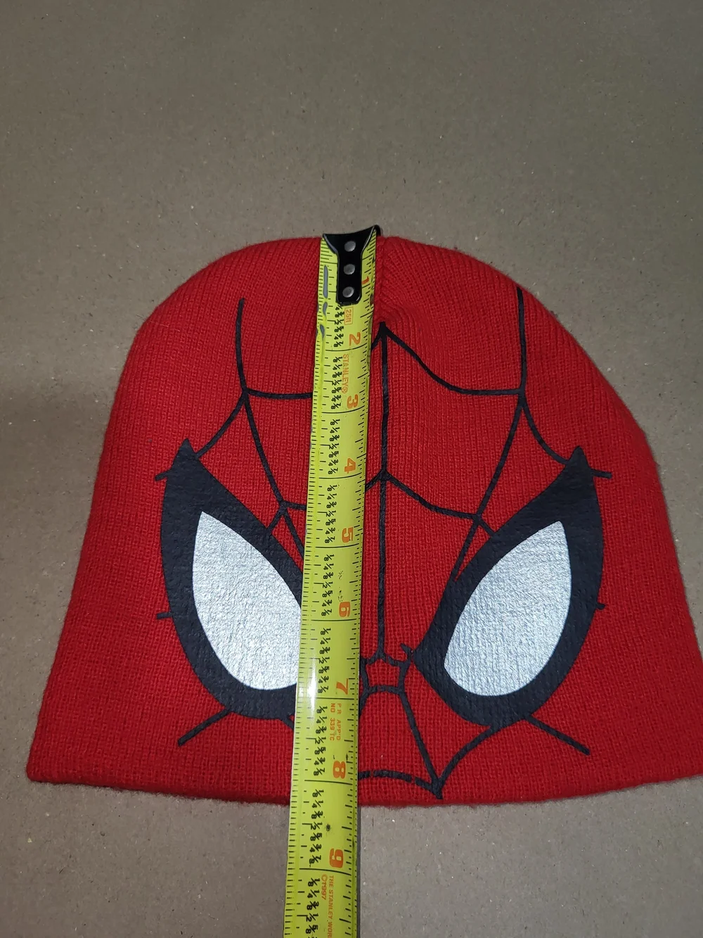 Kids Spider-Web Knit Beanie Hat - Red Superhero Costume